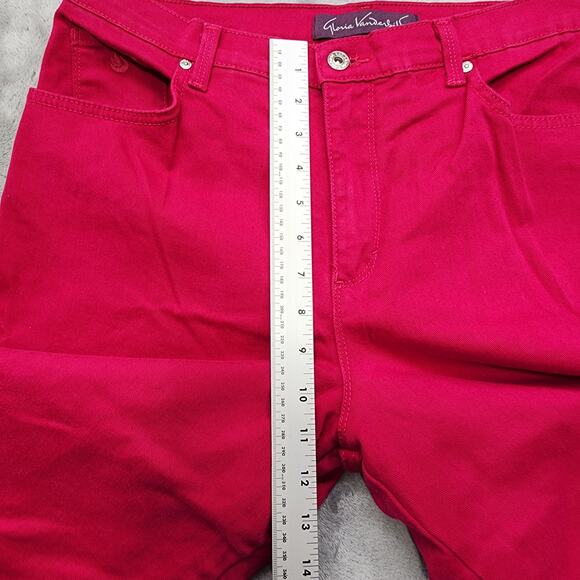 Gloria Vanderbilt Jeans Womens 12 Pink Amanda High Rise Cuffed Capri Stretch - Picture 12 of 15